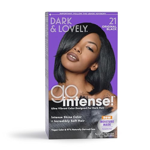 SoftSheen-Carson Dark and Lovely Ultra Vibrant Permanent Hair Color Go Intense Hair Dye with Olive Oil for Shine and Softness, Original Black