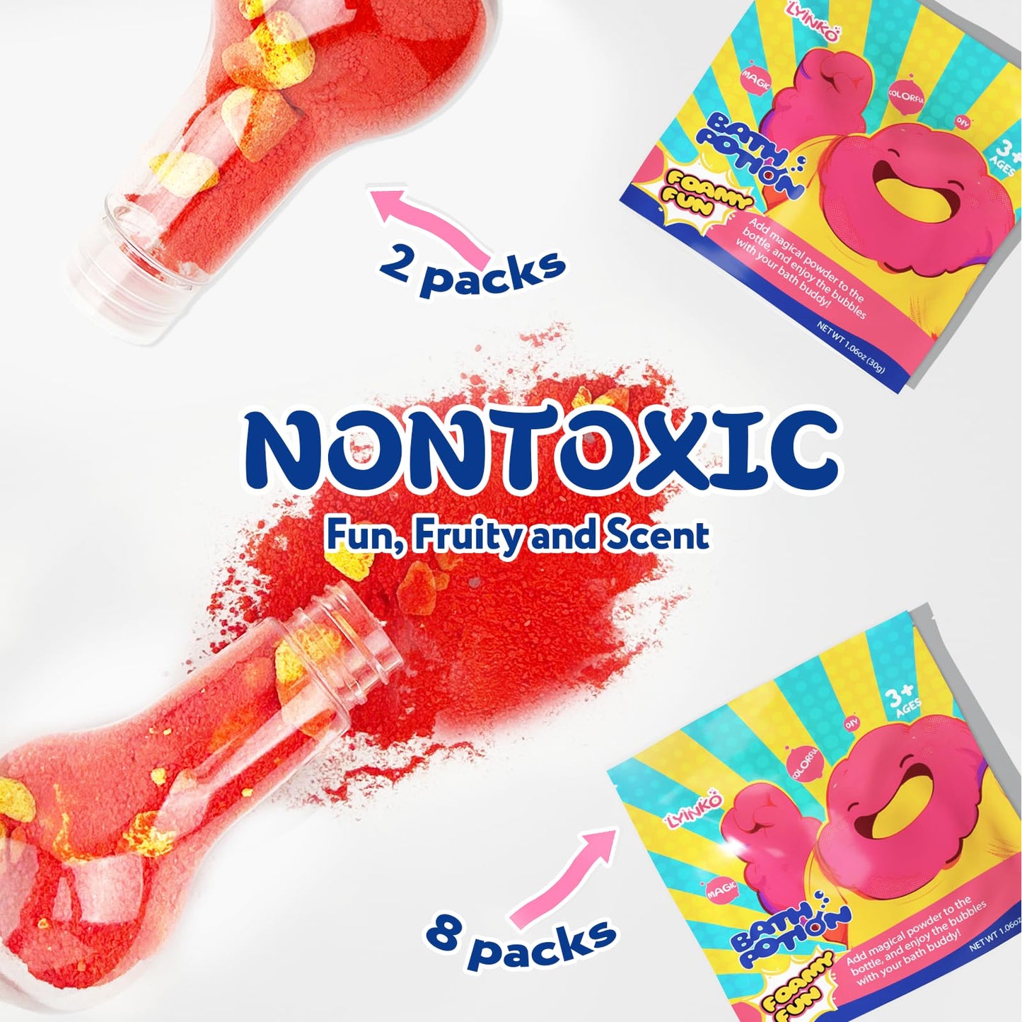 Bath Bomb Potions, 16 Pack Fizzy Bubble Bath Explosions, Cool Foam and Bubble Science Beaker for Bath, Fun Science & Magical Bath Time Buddy…