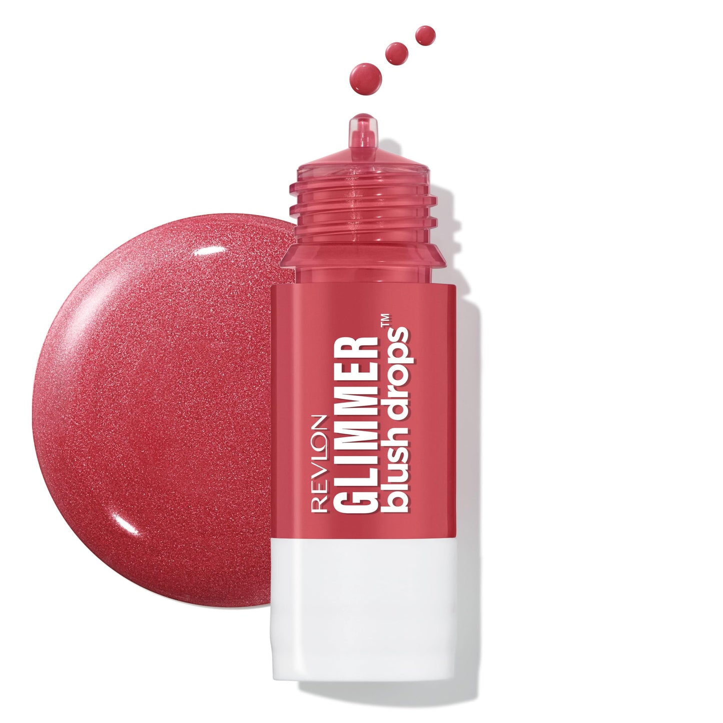 Revlon Glimmer Blush Drops, Liquid Blush for Cheeks, Liquid to Velvety Powder Finish, Glowy, High Pigment, 103 Field of Roses, 0.32 fl oz