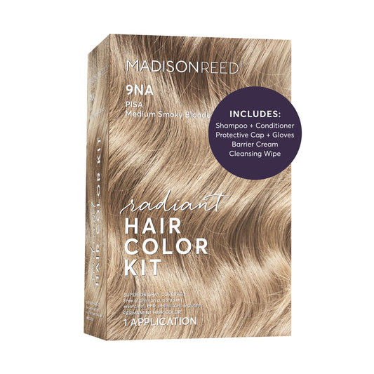 Madison Reed Radiant Hair Color Kit - 9NA Medium Cool Blonde with Ash Undertones (Pisa Blonde), Permanent Hair Dye, Superior Gray Coverage