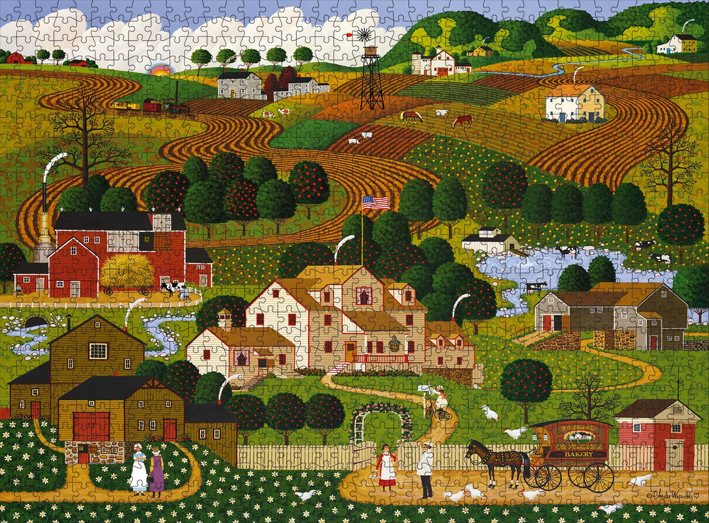 Buffalo Games - Charles Wysocki - Old Homestead - 1000 Piece Puzzle - Challenging Puzzle Perfect for Game Nights - Finished Size is 26.75 x 19.75