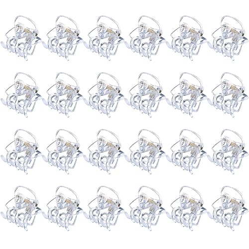 Hotop Hair Clip, 24 Pcs Small Mini Hair Claw Clips for Girls and Women, Non-Slip Plastic Tiny Jaw Clips, Clear