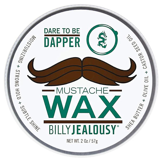 Billy Jealousy Bulletproof Strong Hold Mustache Wax, Conditioning Travel-Friendly Styling Product with Woodsy Lavender, Tropical Fruit, and Oak Moss