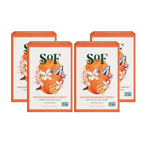 South Of France SoF Triple Milled Bar Soap - With Coconut Oil & Organic Shea Butter- Vegan & Non GMO- Free From Phthalates, Sulfates & Parabens