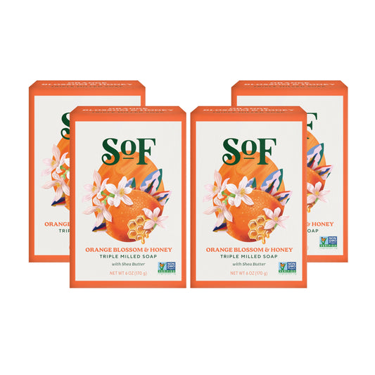 South Of France SoF Triple Milled Bar Soap - With Coconut Oil & Organic Shea Butter- Vegan & Non GMO- Free From Phthalates, Sulfates & Parabens