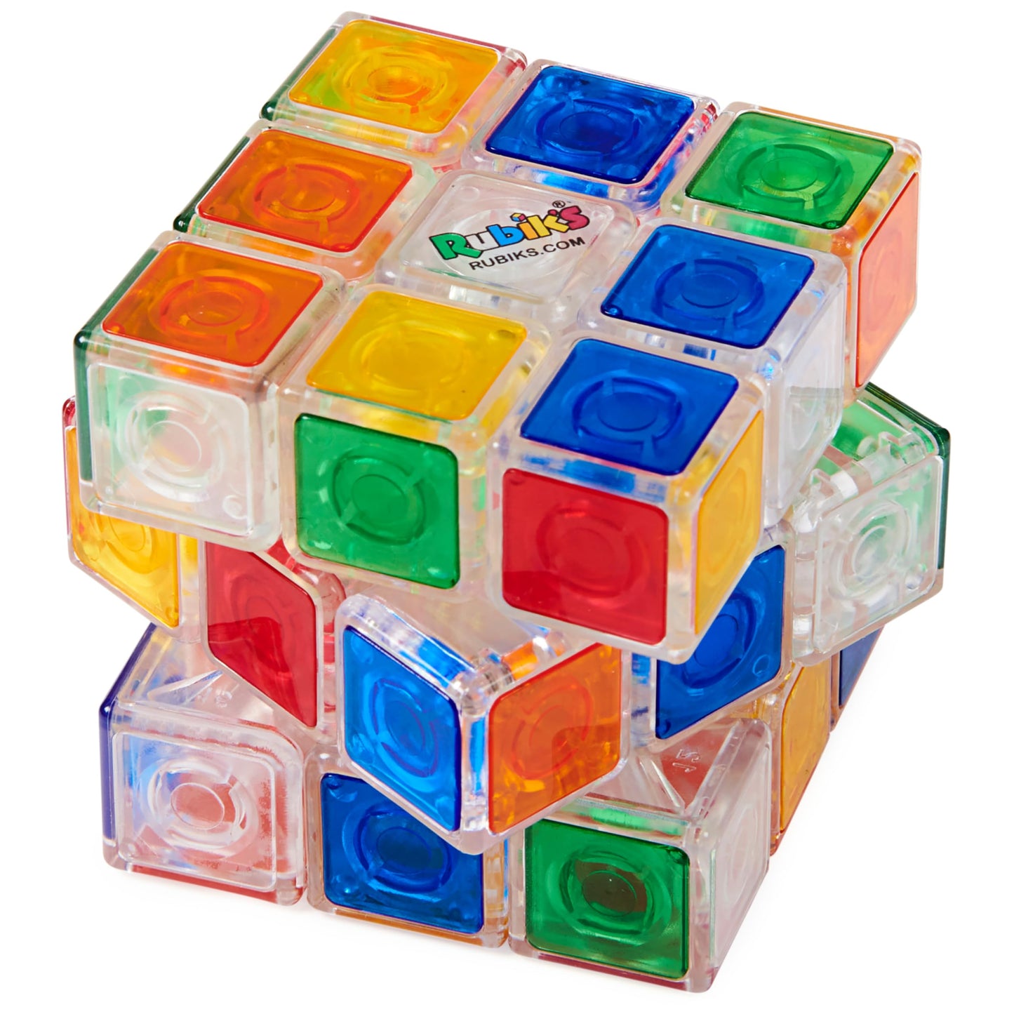 Rubik’s Crystal Cube 3x3 – Transparent Color-Matching Puzzle, Twisting Fidget & Brain Teaser Toy for Kids, Teens & Adults Ages 8+