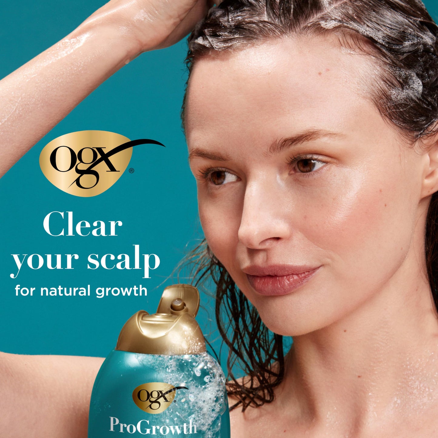 OGX ProGrowth + Peptide Clarifying Shampoo, Gentle Exfoliating Scalp Shampoo Supports Natural Hair Growth by Removing Scalp Build-Up, 1.5% Mandelic Beauty and Personal Care OGX