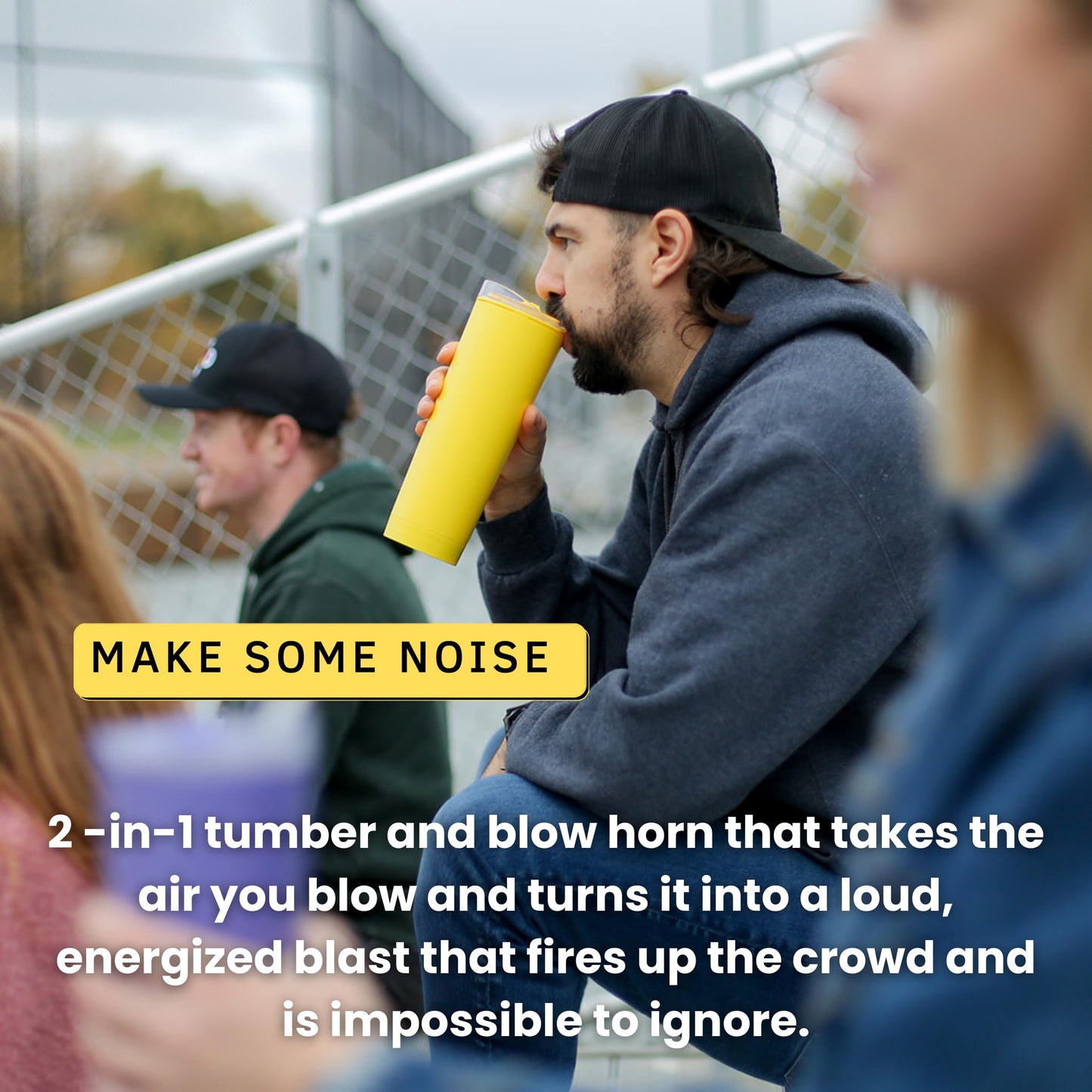 The LoudCup 23oz Reusable Water Bottle (Jet Black) | Sports Fan Cup, Football & Soccer Match Day Noise Maker, Travel Mug & Water Bottle - World’s…