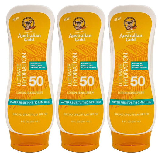 Australian Gold SPF#50 Lotion Ultimate Hydration 8 Ounce (Pack of 3)