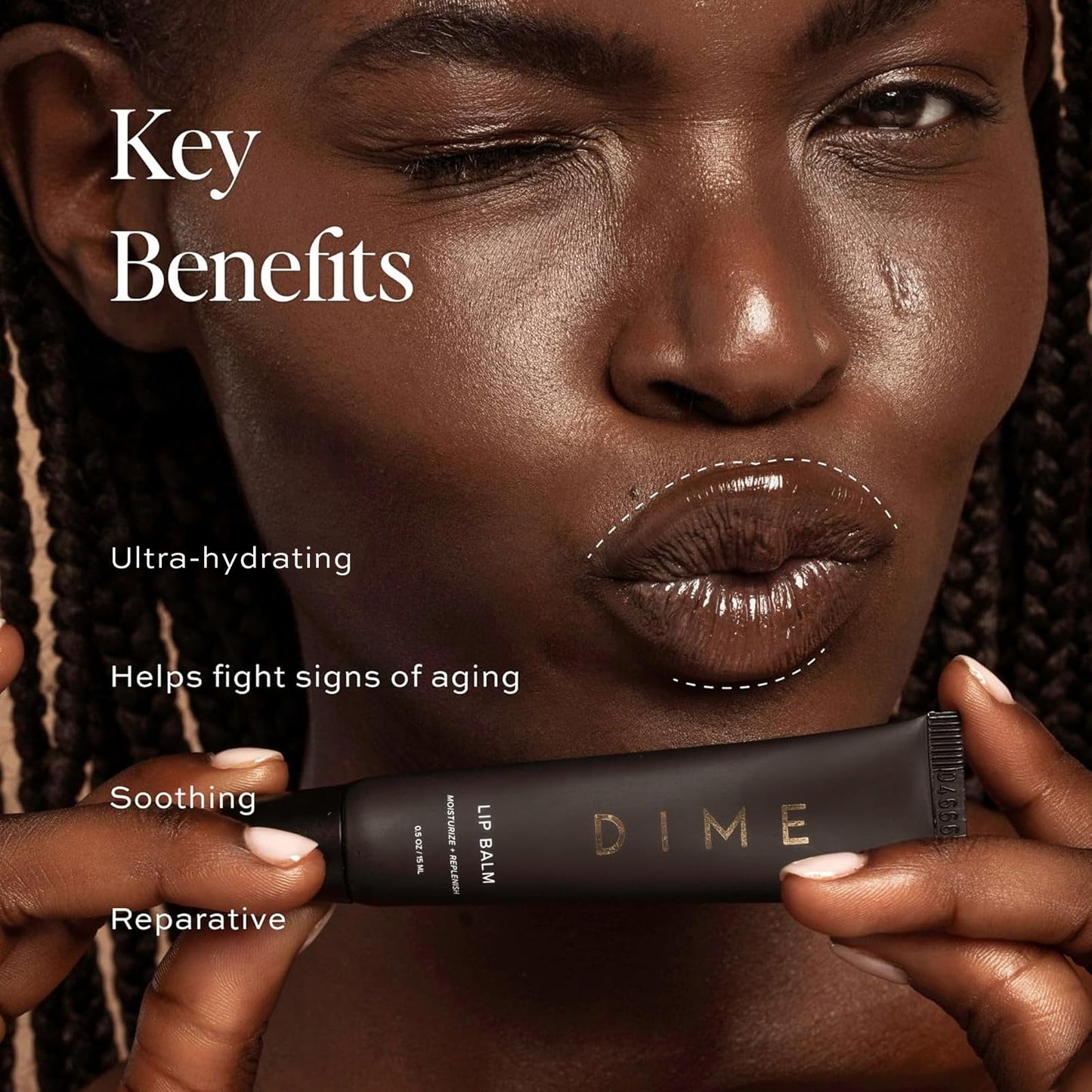 DIME Beauty Lip Balm, Hydrating Lip Balm and Gloss, Vegan & Cruelty-Free, Anti-Aging Lip Care, .5 oz / 15 ml