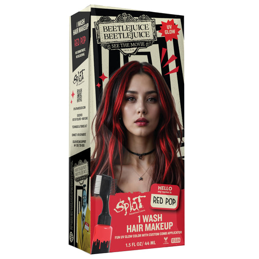 Beetlejuice Beetlejuice Splat 1-Wash Temporary Hair Dye, Red Pop