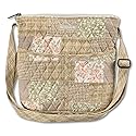 Bella Taylor Hipster Crossbody Bag for Women | Quilted Cotton Fabric Handbag with Adjustable Cross Body Strap | Cameo Rose Patchwork