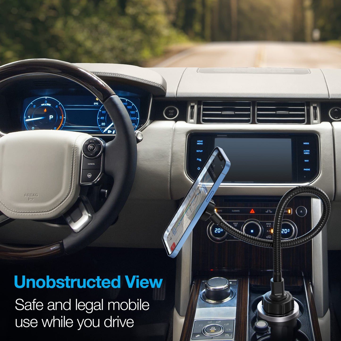 Naztech MagBuddy Elite XL Cup Cell Phone Holder for Car - Black Gooseneck Magnetic Stand Cup Phone Holders for Your Car Cellphone Holder Mount…