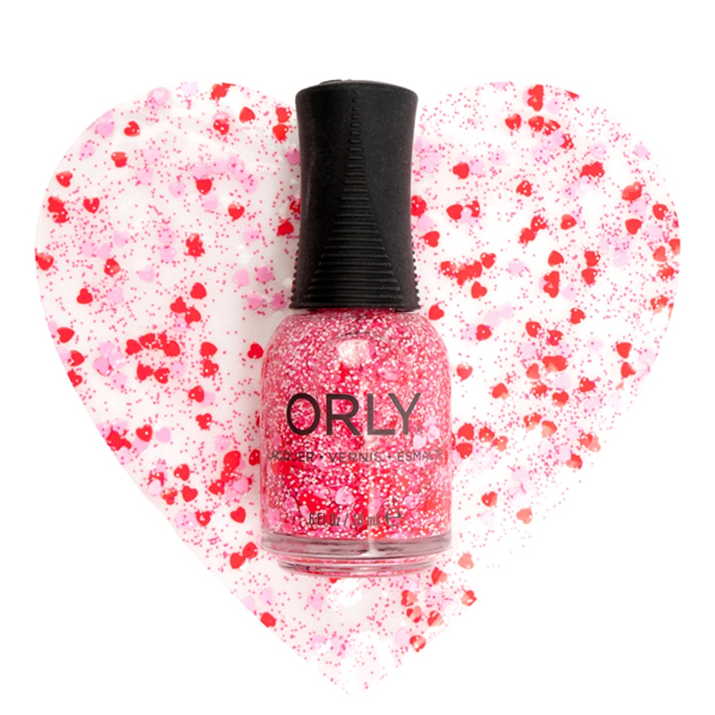 Orly Nail Polish 'Crush' | Valentine's Day Red and Pink Nail Lacquer | Confetti Glitter Top Coat for Nails 0.6 fl oz Beauty & Personal Care Orly
