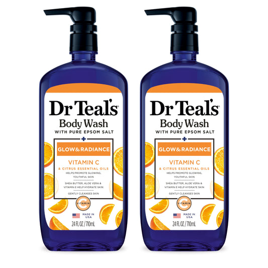 Dr Teal's Body Wash with Pure Epsom Salt, Glow & Radiance with Vitamin C & Citrus Essential Oils, 24oz (Pack of 2) Beauty & Personal Care Dr Teal's