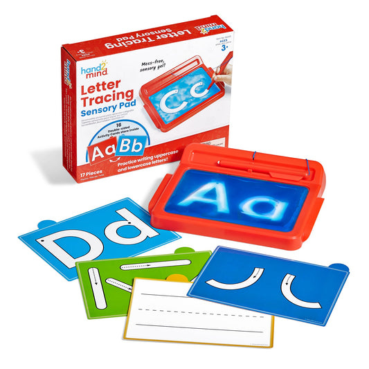 hand2mind Letter Tracing Sensory Pad – Reusable Handwriting Practice Board for Kids Ages 3-5, Montessori Alphabet Preschool Learning Toy