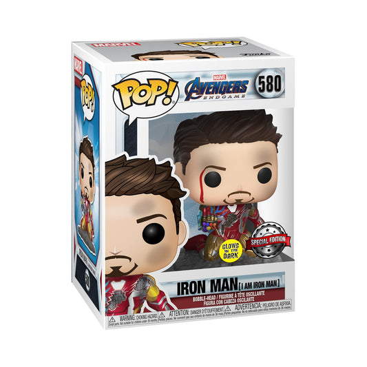 Funko Pop! Avengers Endgame: I Am Iron Man Glow-in-The-Dark Deluxe Vinyl Figure, Multicolored