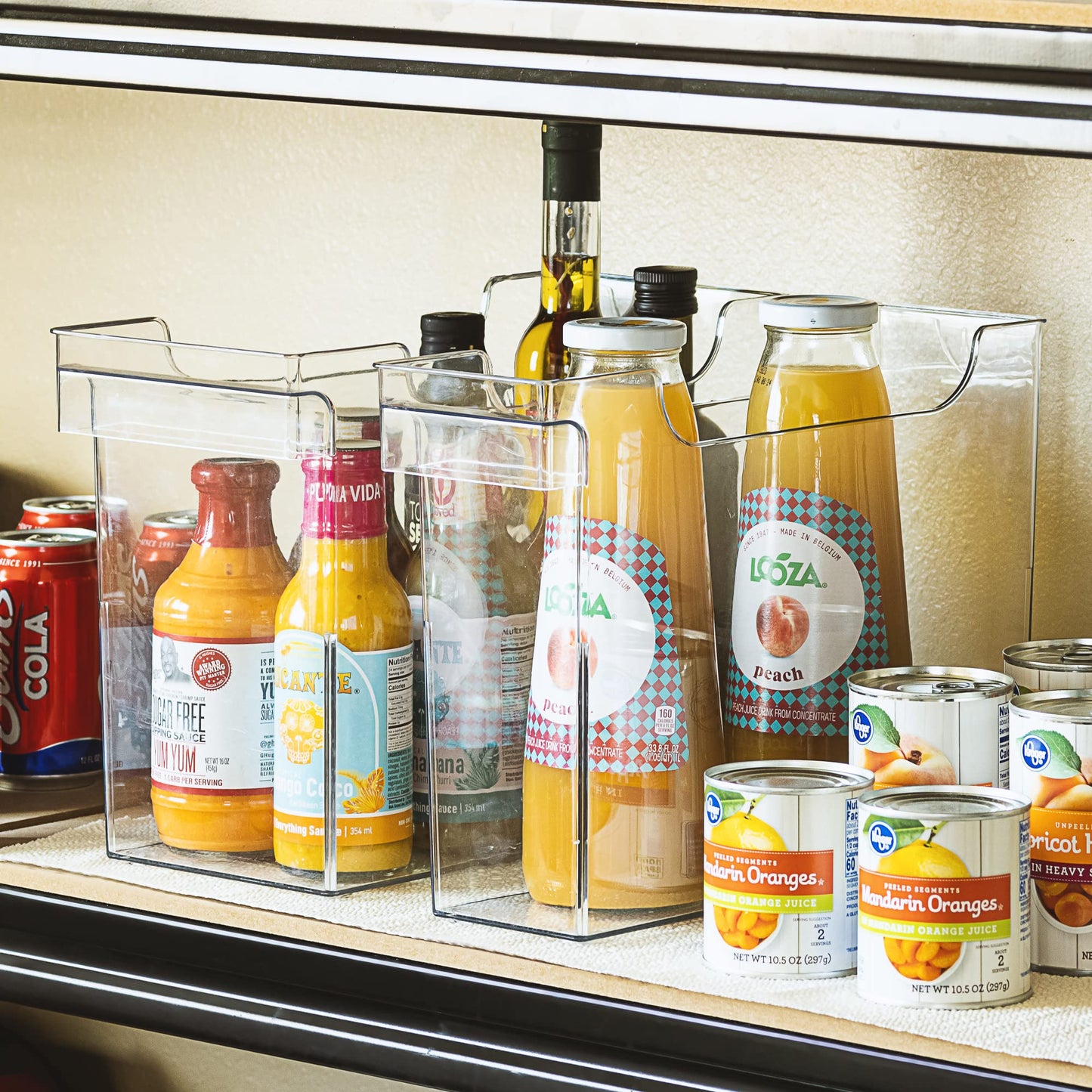 Sorbus Roll Out Bottle Organization Bins - 2 Sizes Pantry Under Sink Organizer with Wheels & Handles - Clear Plastic Organizing Containers…