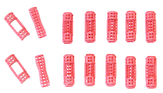 12pc Small Mini Tiny Snap On (Clip-On) Hair Rollers PINK Beauty & Personal Care Ameliana