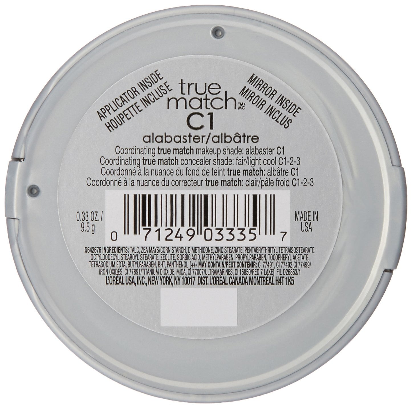L'Oréal Paris True Match Super-Blendable Powder, Alabaster, 0.33 oz.