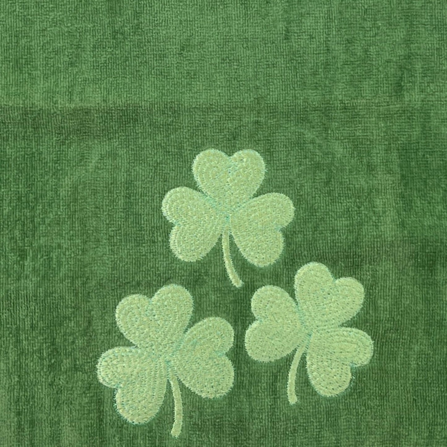 Serafina Home St. Patrick's Day Irish Kitchen Bath Guest Hand Towels: Soft Absorbent Embroidered Green Shamrocks Clovers Trio, 100% Cotton, Green…