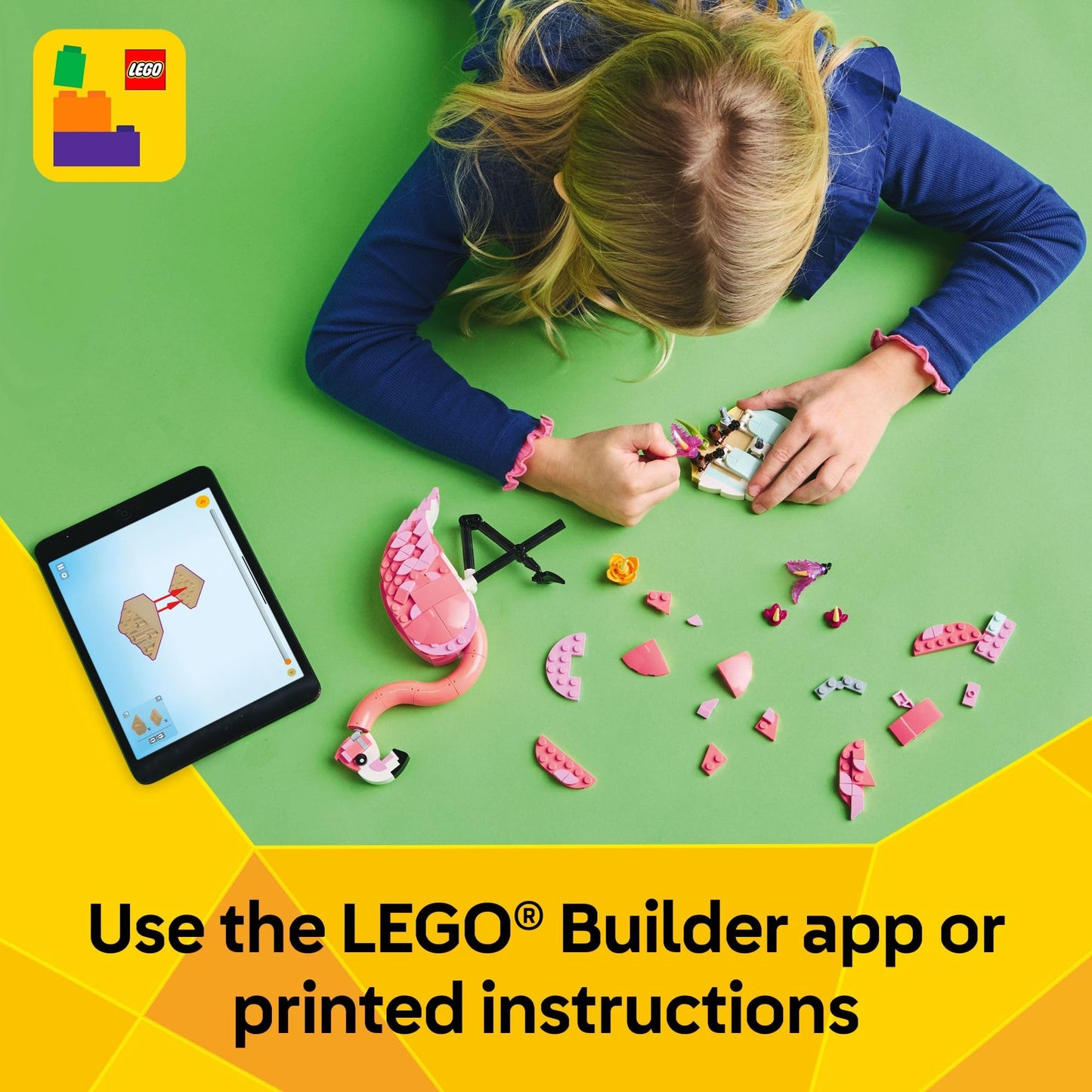 LEGO Creator 3 in 1 Wild Animals Pink Flamingo 31170, Build Flamingo, Cockatoo or Axolotl, Fun Animal Building Toy for Kids Ages 8+