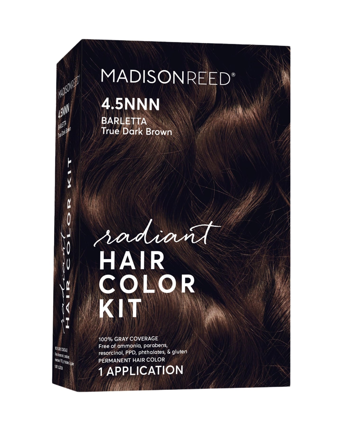 Madison Reed Radiant Hair Color Kit - 4.5NNN Darkest Brown with Warm Tones (Barletta Brown), 100% Gray Hair Coverage Permanent Hair Dye for Resistant