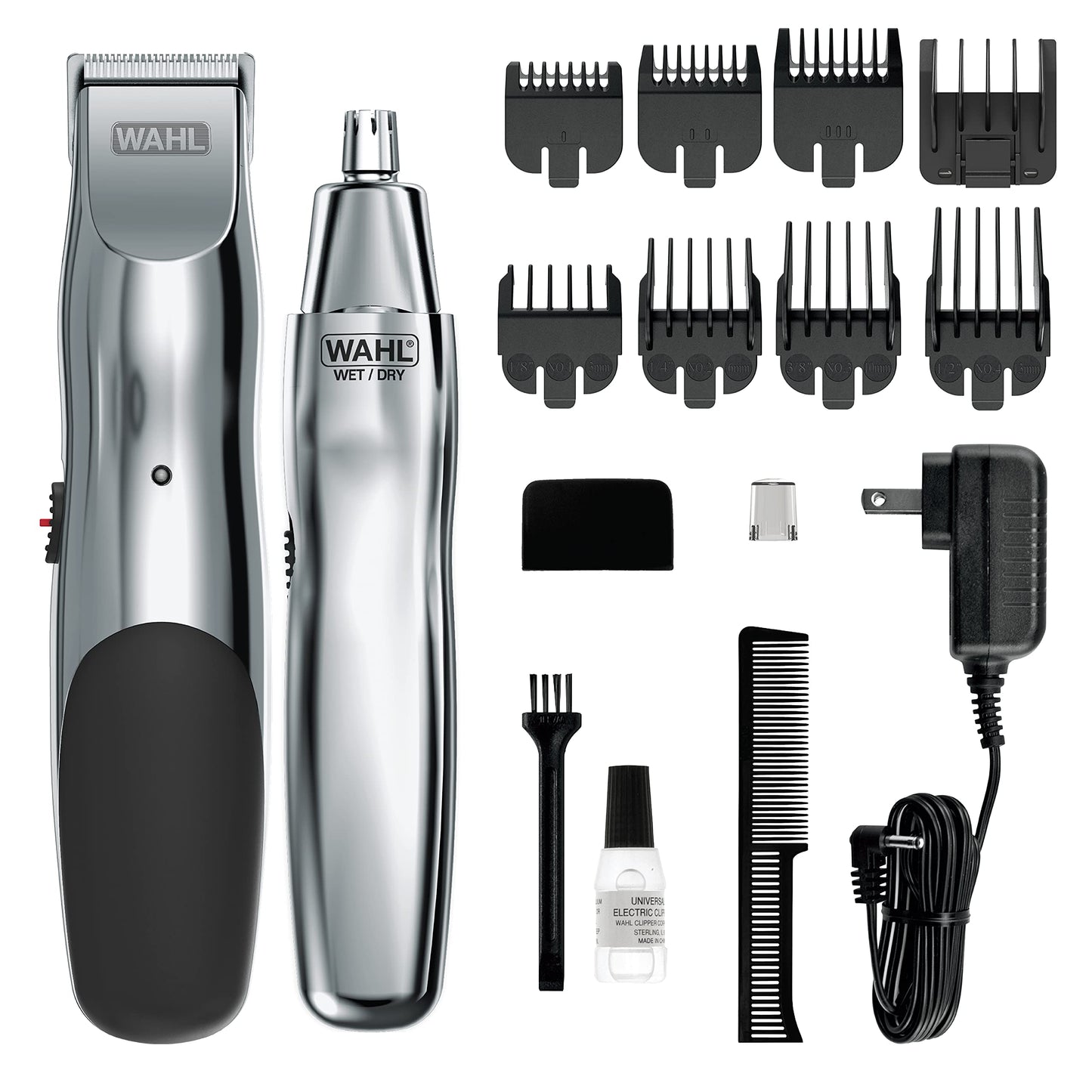 Wahl Groomsman Rechargeable Beard Trimmer kit for Mustaches, Nose Hair, and Light Detailing and Grooming with Bonus Wet/Dry Battery Nose Trimmer Beauty and Personal Care Wahl