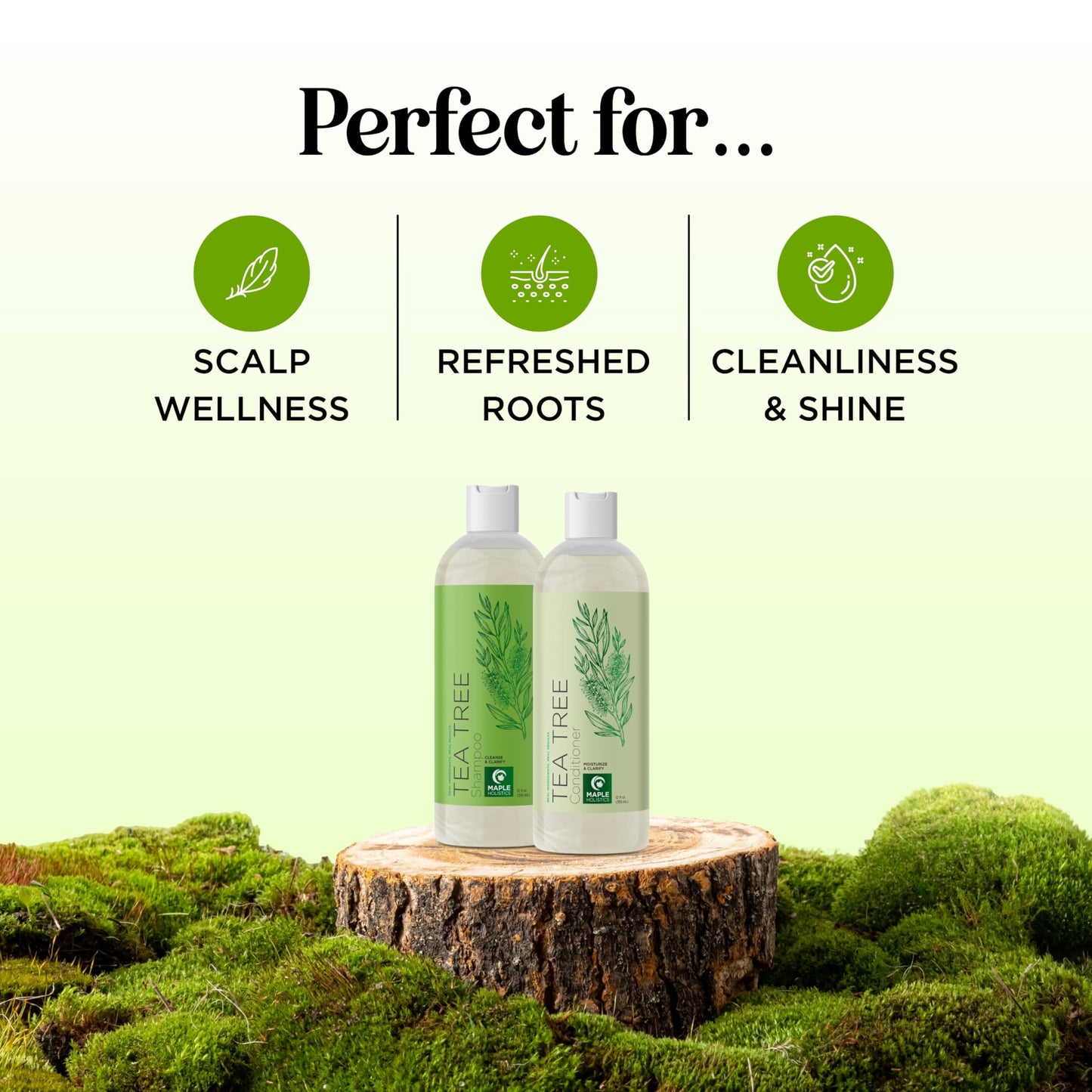 Tea Tree Shampoo and Conditioner Set - Sulfate Free Clarifying Shampoo and Conditioner for Oily Hair & Scalp Care with Cleansing Tea Tree Oil