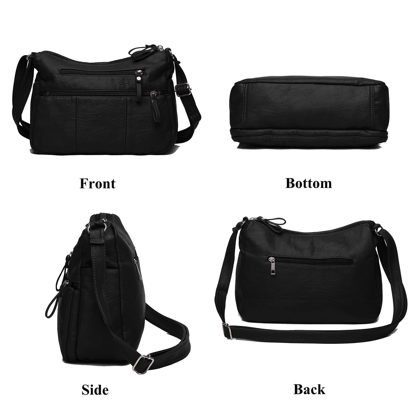 VOLGANIK ROCK Purses for Women Soft PU Leather Shoulder Bag Ladies Crossbody Purse and handbags Lightweight Pocketbook