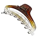 Camila Paris CP2380 French Hair Clip for Women, Medium Narrow, Brown / Cristal, Girls Hair Claw Clips Jaw Fashion Durable Styling Hair Accessories