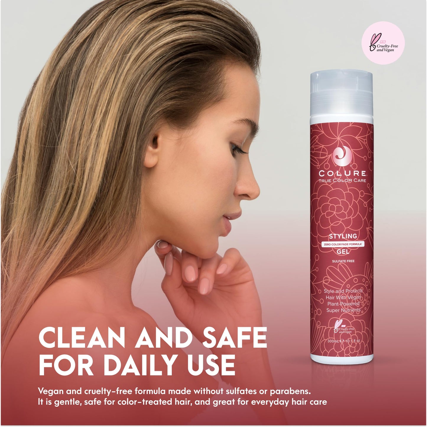COLURE Styling Gel 10 oz - Versatile Medium Hold Volumizing Hair Gel for Moldable Flexible Professional Styling