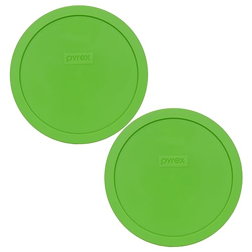Pyrex 7402-PC 6/7-Cup Green Food Storage Replacement Lid (2-Pack) - Made in USA