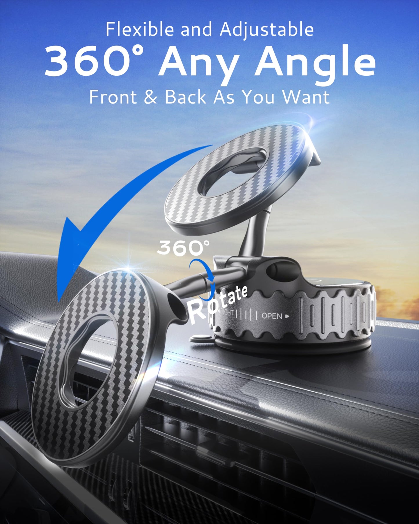 BEBEAR Car Phone Holder for Magsafe [78+LBS Hyper Suction & 4400gf Strongest Magnetic] 360°Adjustable Car Phone Mount Car Accessories Phone Holders…