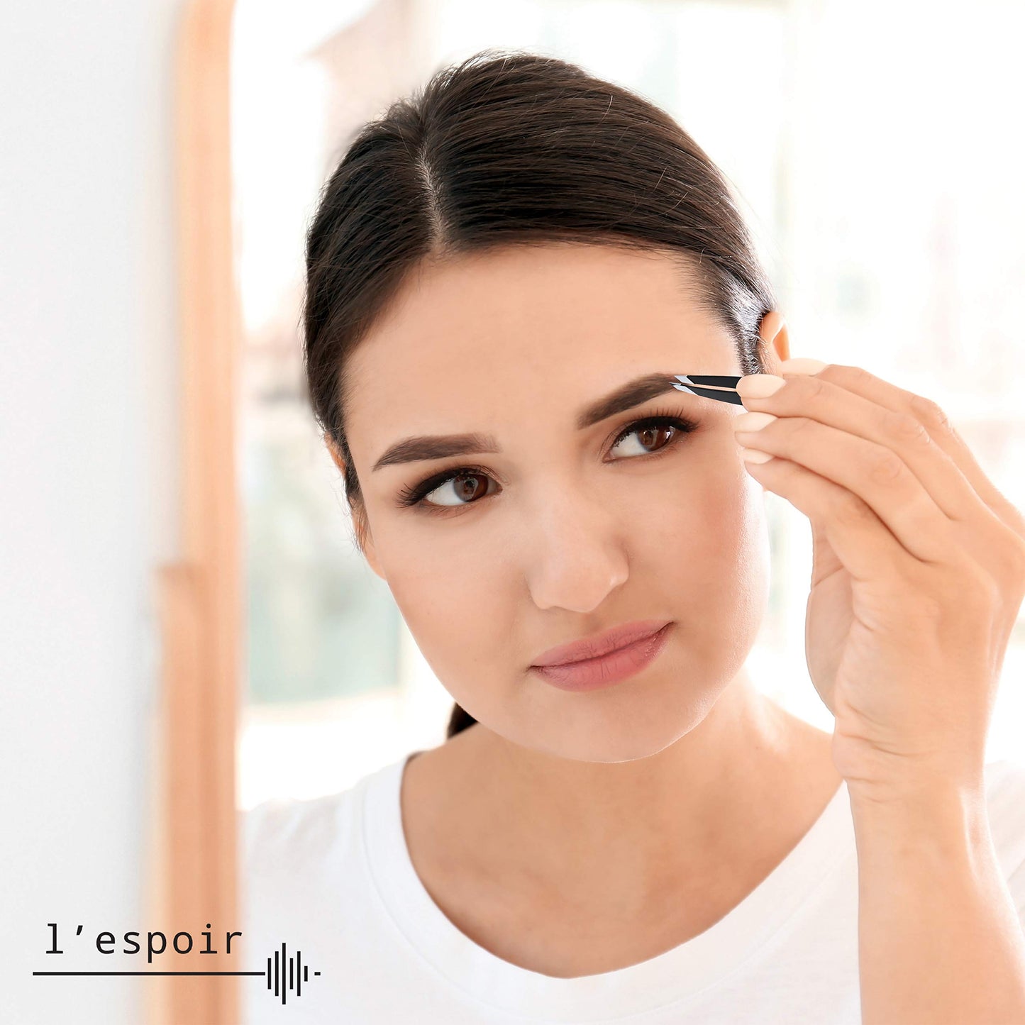 L’espoir High Precision Slant Tweezers with Perfect Alignment (Rust-Free, Stainless Steel) Best for Daily Beauty Routine - Single Piece for Men