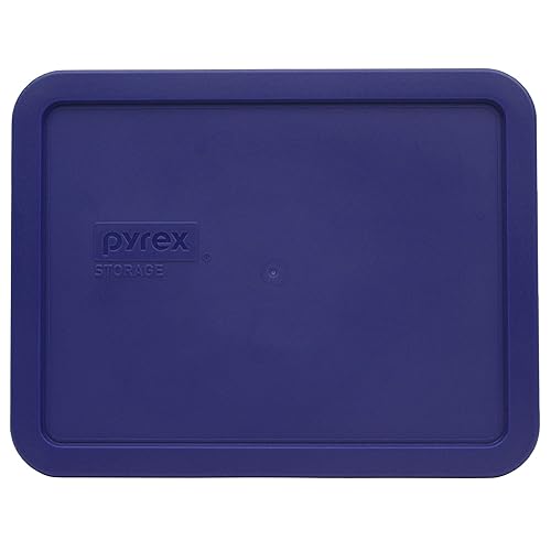 Pyrex 7211-PC 6-Cup Navy Blue Rectangle Plastic Food Storage Lid - Made in USA