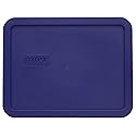 Pyrex 7211-PC 6-Cup Navy Blue Rectangle Plastic Food Storage Lid - Made in USA