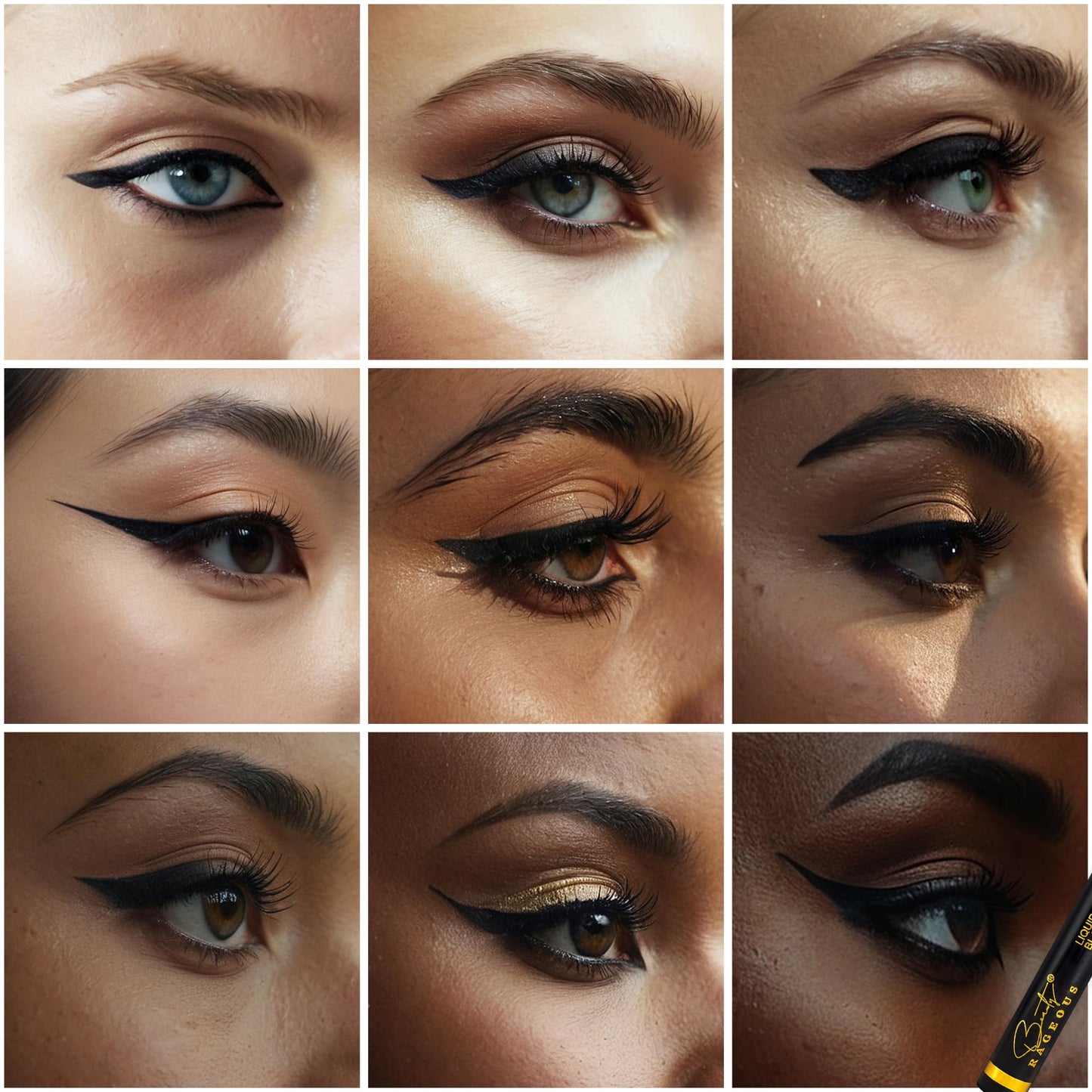 Beauty Rageous - Liquid Black Eyeliner - Waterproof, Smear-Resistant (LEL-1), Vegan, Cruelty-Free