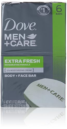 Dove Men+care Extra Fresh Body + Face Soap Bars, 3.17 (Pack of 6)