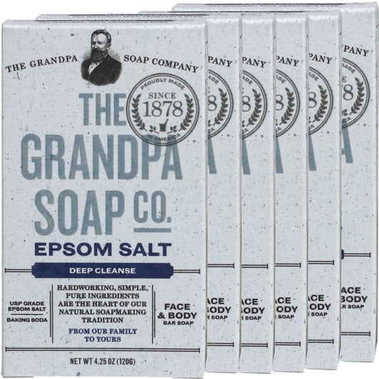 Grandpa's Epsom Salt & Baking Soda Soap 3.25 Ounces (Pack of 6) Beauty & Personal Care The Grandpa Soap Company