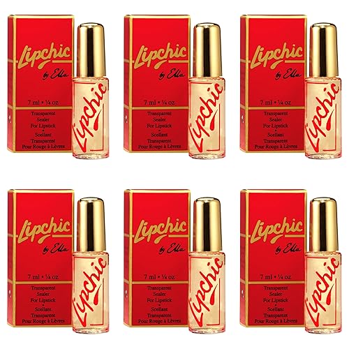 Ella International Lip Chic - 6-Pack All-Day Lipstick Sealer, Smudge-Proof & Long-Lasting, 0.25 oz Each