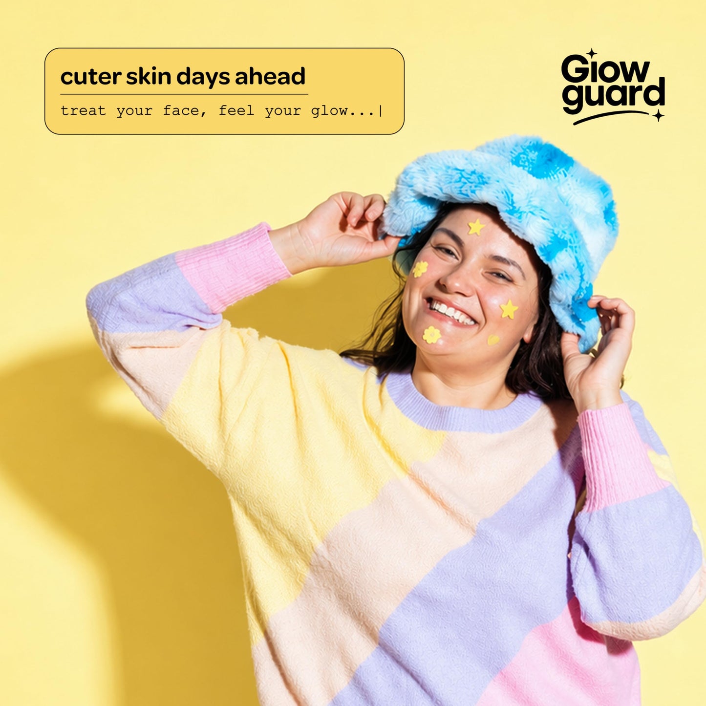 Glow Guard Pimple Patches with Hydrocolloid & Niacinamide - Dermatologist Tested, Anti Aging, Korean Skin Care - Yellow Shields Spots, Absorbs Oil