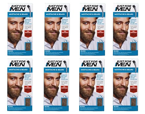 JUST FOR MEN Mustache & Beard Brush-In Color Gel, Blond M-10/15 1 Each (Pack of 8)
