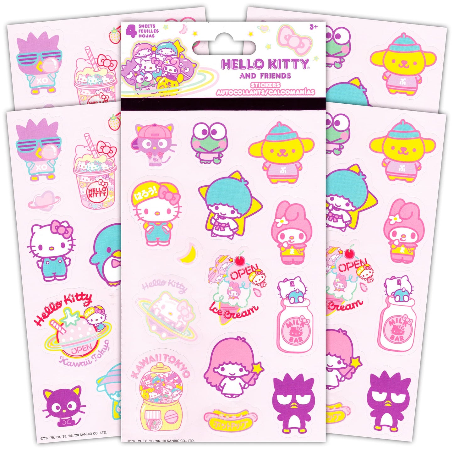Hello Sanrio Sanrio Hello Kitty Fleece Blanket Set - My Melody and Kuromi Blanket Bundle with Hello Kitty Stickers and More for Kids Full