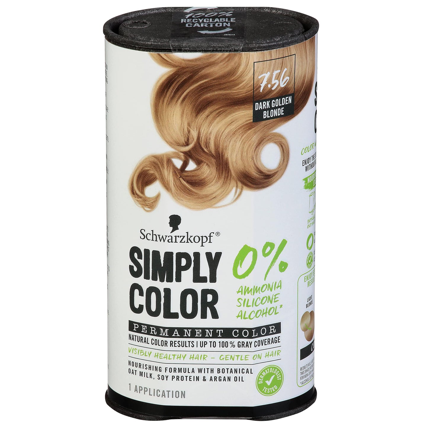 Schwarzkopf Simply Color Hair Color 7.56 Dark Golden Blonde, 1 Application - Permanent Hair Dye for Healthy Looking Hair without Ammonia or Silicone