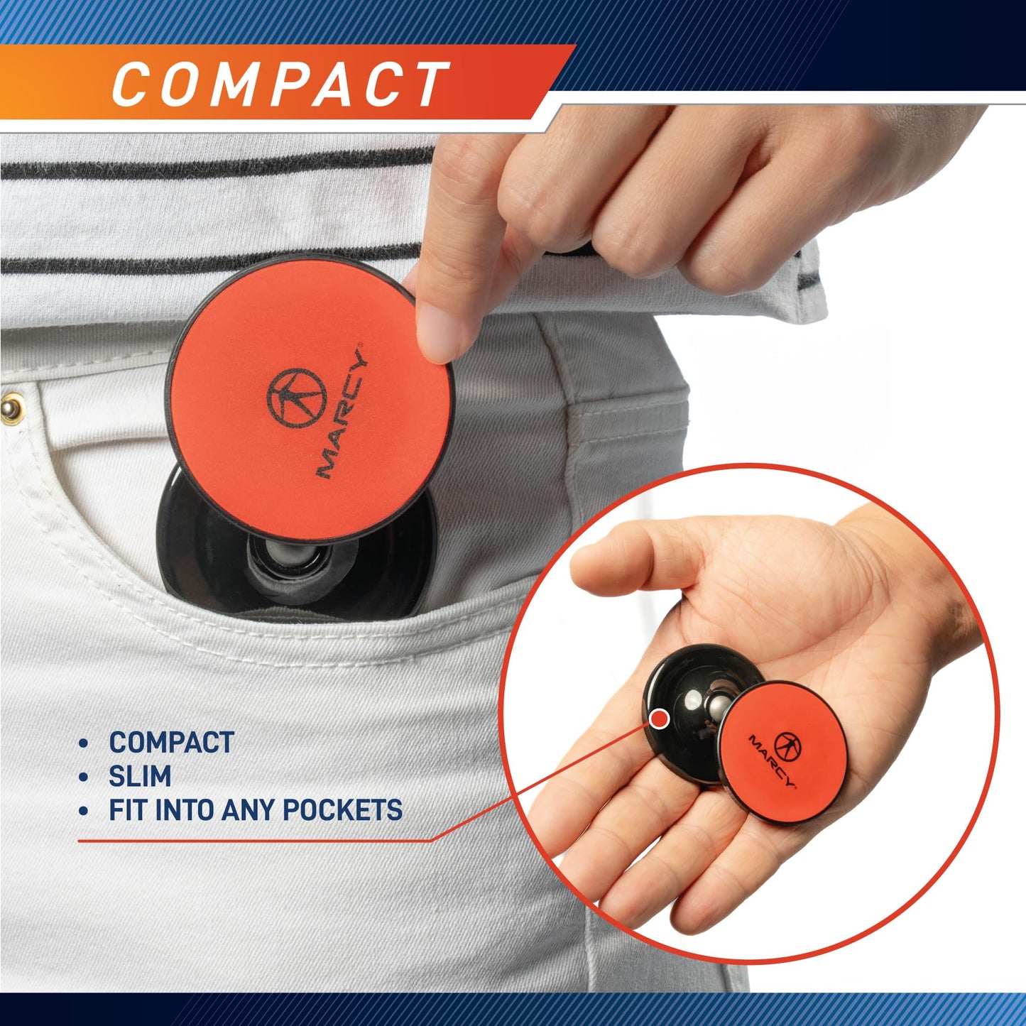 MARCY Magnetic Phone Mount w/Dual Rotating Magnetic Heads for Gym, Selfies, and More MAGMT-8277