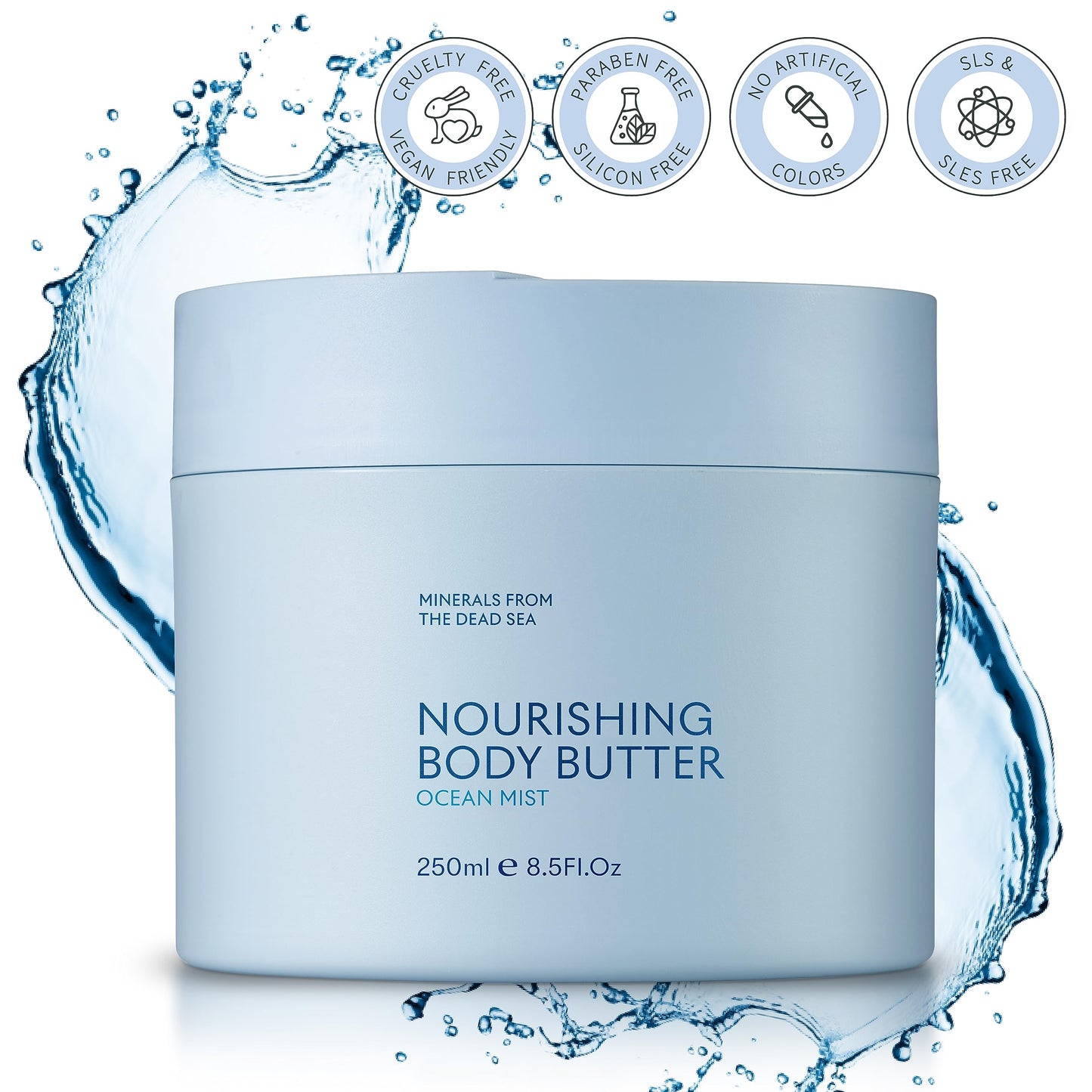 SEACRET OCEAN MIST BODY BUTTER: Hydrating Body Moisturizer Cream with Shea and Cocoa Butter, Vitamins E & C, and Dead Sea Minerals