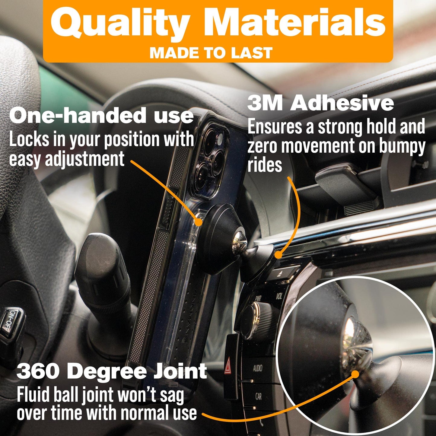 Scooch Magnetic Phone Mount for Car Compatible with Any Smartphone [Wingmount] Strong Magnets, Adjustable Magnetic Phone Holder for Car Dashboard…