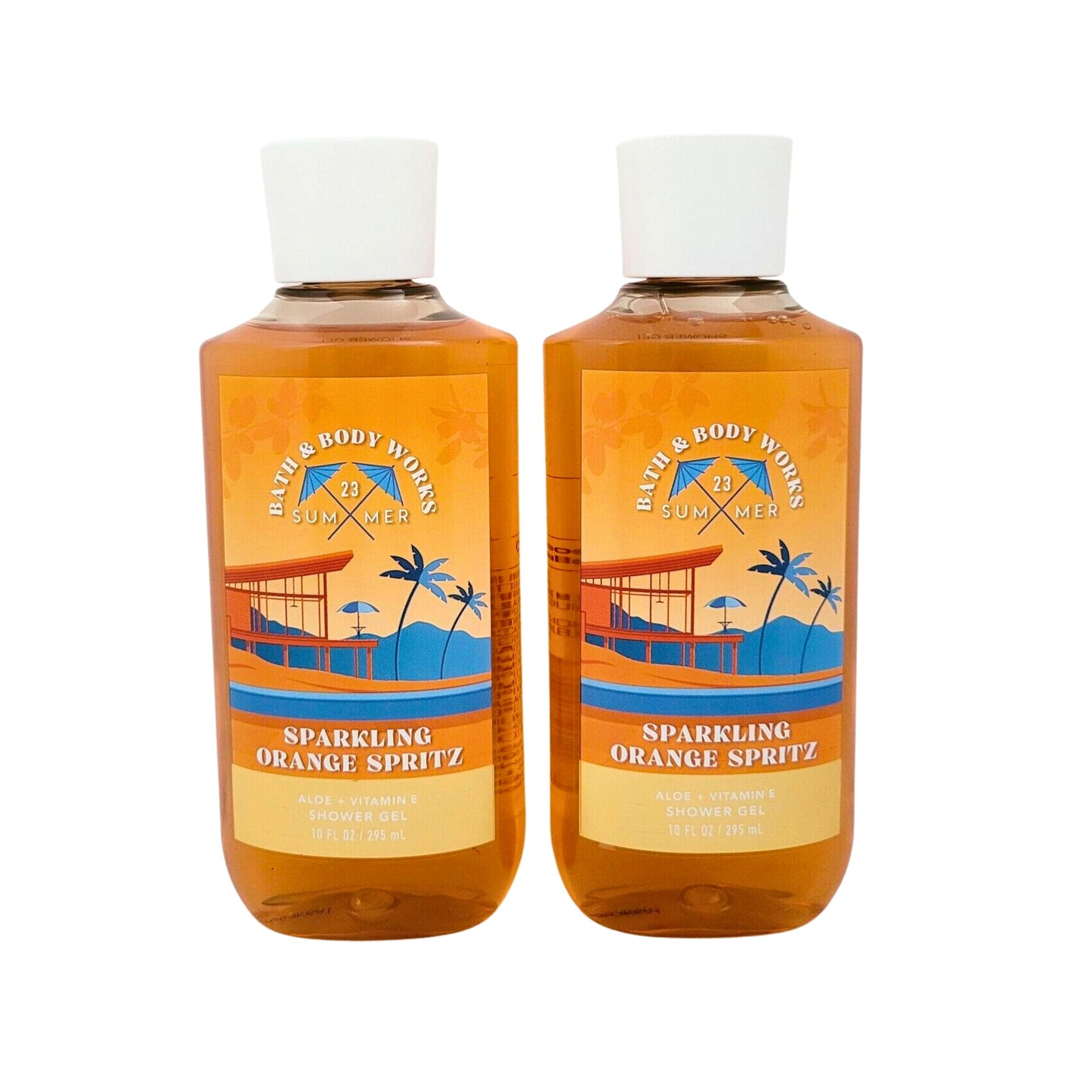 Bath & Body Works Shower Gel, Gift Set of 2, 10oz Each (Sparkling Orange Spritz)