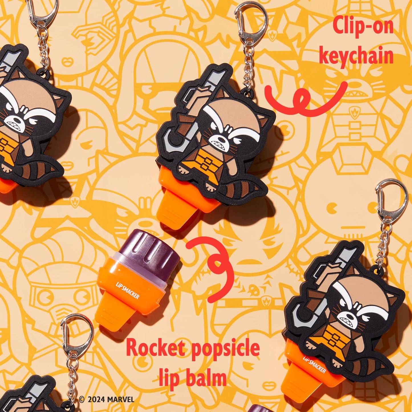 Lip Smacker Marvel Guardians of the Galaxy Lippy Pals, Clear & Glossy, Fun & Giftable, Cruelty Free - Pop Rockets Candy